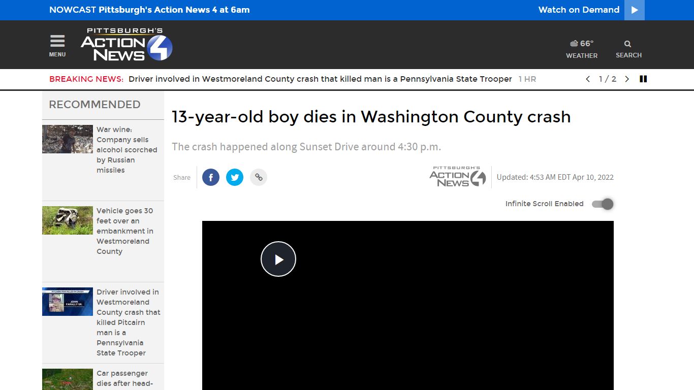 13-year-old boy dies in Washington County crash - WTAE